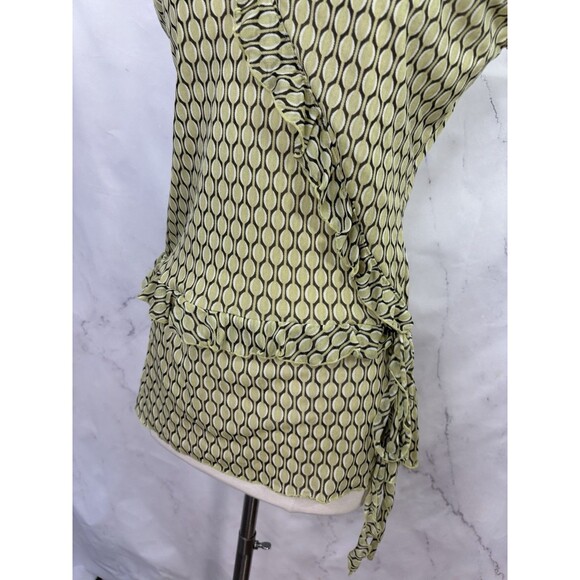 Vtg Y2K Babydoll Top Sz L Mesh Whimsigoth Fairy Grunge Indie Sleaze Green Ruffle - Picture 11 of 15